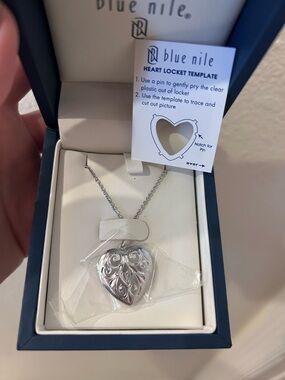 Blue Nile Silver Heart Locket Necklace